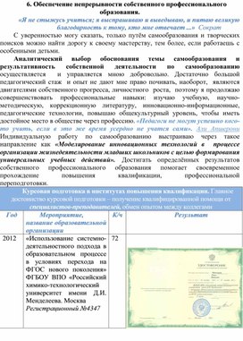 Профессиональные достижения учителя №6