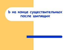 Ь на конце существительных.