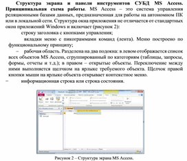 Обложка для материала Структура экрана и панели инструментов СУБД MS Access. Принципиальная схема работы.