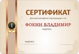 Сертификат № 9