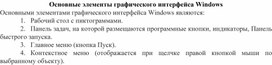 Обложка для материала Основные элементы графического интерфейса Windows