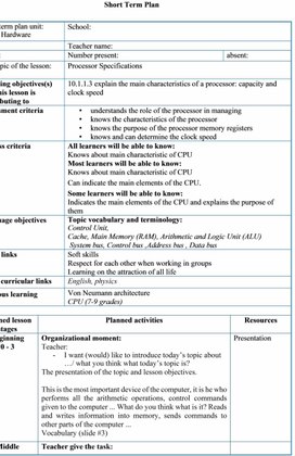 Обложка для материала Hardware Processor Specifications lesson plan 1 variant