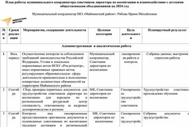 План работы муниципального координатора