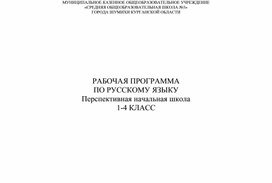 Рабочая программа по русского языку (1-4). УМК ПНШ