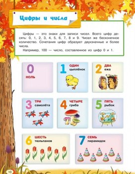 Обложка для материала цифры и числа