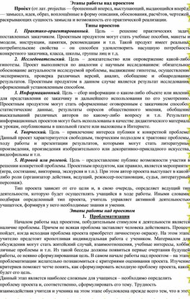 Обложка для материала Этапы работы над проектом