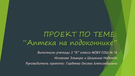 Обложка для материала Проект "Аптека на подоконнике".