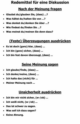 Как вести дискуссию на уроках немецкого языка в старших классах