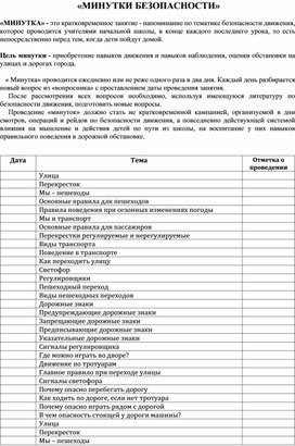 Минутки безопасности