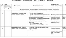 Обложка для материала Тематическое планирование уроков физической культуры 3 класс