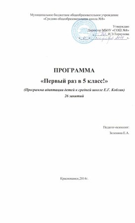 Программа групповой работы с подростками