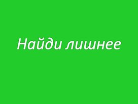 Презентация "Найди лишнее"