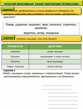 Обложка для материала «РОССИЯ КРЕАТИВНАЯ: УЗНАЮ ТВОРЧЕСКИЕ ПРОФЕССИИ»