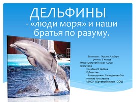 "Дельфины -люди моря"
