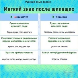 Обложка для материала мягкий знак после шипящих