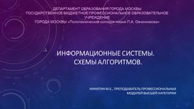 Информационные системы. Схемы алгоритмов.