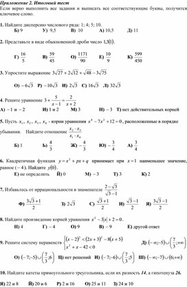 Обложка для материала Алгебра_8класс_Итоговое повторение_Приложение 2 к уроку №6