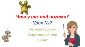 Обложка для материала презентация к уроку окружающего мира 1 класс по теме "Что у нас под ногами?"