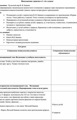 Обложка для материала В.Бианки Первая охота 1 класс