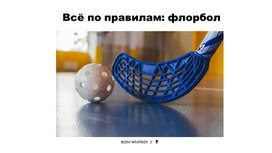Обложка для материала Презентация. «Внесезонный» вид спорта: «Флорбол»
