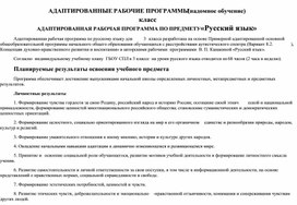 Адаптированные рабочие программы 3 класс надомное обучение