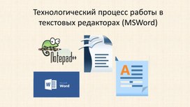 Обложка для материала Технологический процесс работы в текстовых редакторах (MSWord)