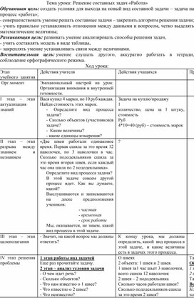 Решение составных задач 4 класс