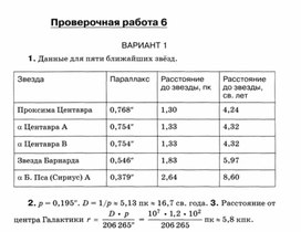 Обложка для материала Астрономия 11 кл итоговая контрольная работа