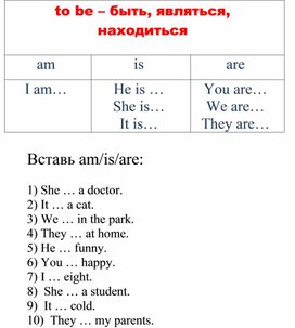Обложка для материала Глагол to be