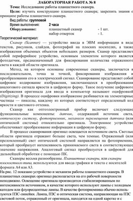 Обложка для материала Исследование работы планшетного сканера