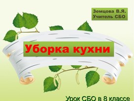 Презентация 8 класс СБО Уборка кухни.