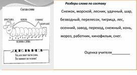 Карточка "Разбор слова по соству"