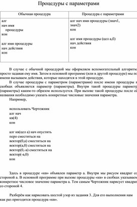 Обложка для материала Процедуры с параметрами