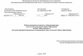 Рабочая программа по окружающему миру во 2 классе