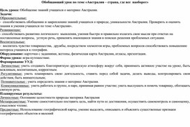 Обложка для материала Урок географии по теме "Обобщение. Австралия - страна, где все наоборот