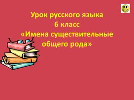 Урок русского языка в 6 классе «Имена существительные общего рода»