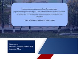 Типы слоговой структуры слова