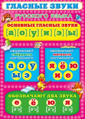 Обложка для материала гласные звуки