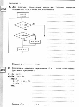 Обложка для материала Информатика._11кл._самостоятельная работа_анализ  алгоритмов_3