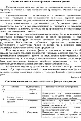 Обложка для материала Оценка состояния и классификация основных фондов