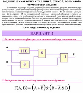 Обложка для материала ЗАДАНИЕ   «КАРТОЧКА С ТАБЛИЦЕЙ, СХЕМОЙ, ФОРМУЛОЙ»
