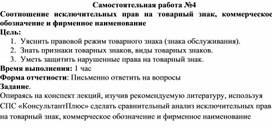 Обложка для материала Самостоятельная работа по теме Соотношение исключительных прав