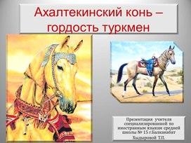 Обложка для материала Ахалтекинец - гордость туркмен (презентация)