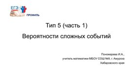 Обложка для материала Презентация "Вероятность сложных событий". Подготовка к ЕГЭ по математике (профильный уровень)