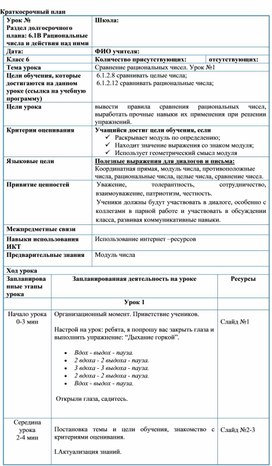 Обложка для материала 6_класс_Сравнение рациональных чисел_КСП