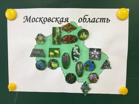 Карта Московской области с растениями, занесенными в Красную книгу