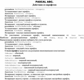 Обложка для материала PASCAL ABC. Действия со шрифтом
