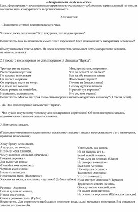 Воспитательское мероприятие "Аккуратность везде и во всём"