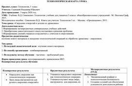 Технологическая карта урока