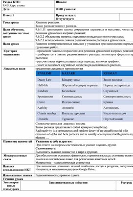 Обложка для материала План урока